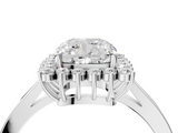 White gold Cushion Cut Diamond Halo Ring with Round Brilliant Halo and Solitaire Band_120