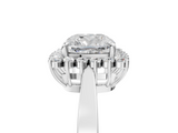 White gold Cushion Cut Diamond Halo Ring with Round Brilliant Halo and Solitaire Band_121