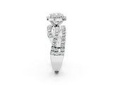 White gold Cushion Cut Diamond Halo Ring with Round Split Shank and Prong Setting_14
