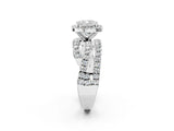 White gold Cushion Cut Diamond Halo Ring with Round Split Shank and Prong Setting_20