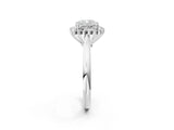 White gold Cushion Cut Diamond Halo Ring with Solitaire Band and Prong Setting_85