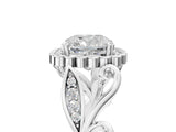 White gold Cushion Cut Diamond Halo Ring with Vintage Split Shank and Four-Prong Setting_87