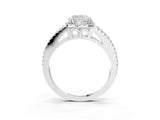 White gold Cushion Cut Diamond Halo Split Shank Engagement Ring_62