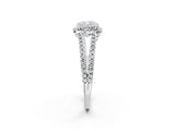 White gold Cushion Cut Diamond Halo Split Shank Engagement Ring_66