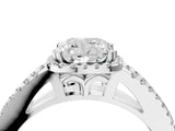 White gold Cushion Cut Diamond Halo Split Shank Engagement Ring_68