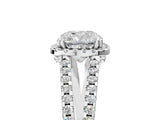 White gold Cushion Cut Diamond Halo Split Shank Engagement Ring_69