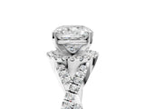 White gold Cushion Cut Diamond  Halo Twist Band Solitaire Prong Setting Ring_120