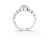 White gold Cushion Cut Diamond Milgrain Marquise Band with Prong Setting_8