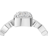 White gold Cushion Cut Diamond Milgrain Marquise Band with Prong Setting_9