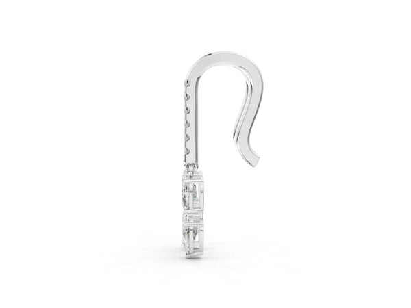 White gold Cushion Cut Diamond Multi-Shape Drop Earrings