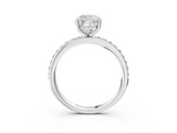 White gold Cushion Cut Diamond Pavé Band Ring with Four-Prong Setting_70