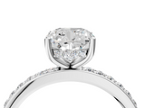 White gold Cushion Cut Diamond Pavé Band Ring with Four-Prong Setting_71