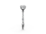 White gold Cushion Cut Diamond Pavé Band Ring with Four-Prong Setting_73