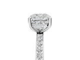 White gold Cushion Cut Diamond Pavé Band Ring with Four-Prong Setting_76