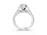 White gold Cushion Cut Diamond Pavé Band Solitaire with Four-Prong Setting_19