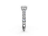 White gold Cushion Cut Diamond Pavé Band Solitaire with Four-Prong Setting_37