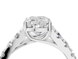 White gold Cushion Cut Diamond Pavé Band Solitaire with Four-Prong Setting_39