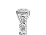 White gold Cushion Cut Diamond Pavé Band Solitaire with Four-Prong Setting_40