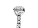 White gold Cushion Cut Diamond Pavé Band with Four-Prong Setting_95