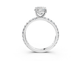 White gold Cushion Cut Diamond Pavé Band with Four-Prong Setting_96