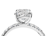 White gold Cushion Cut Diamond Pavé Band with Four-Prong Setting_97