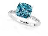 White gold Cushion Cut Diamond Pavé Band with Six-Prong Setting_1