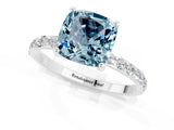 White gold Cushion Cut Diamond Pavé Band with Six-Prong Setting_1