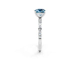 White gold Cushion Cut Diamond Pavé Band with Six-Prong Setting_2