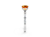 White gold Cushion Cut Diamond Pavé Band with Six-Prong Setting_2