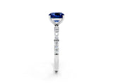 White gold Cushion Cut Diamond Pavé Band with Six-Prong Setting_2