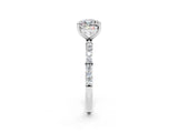 White gold Cushion Cut Diamond Pavé Band with Six-Prong Setting_2