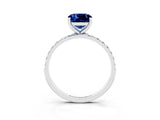 White gold Cushion Cut Diamond Pavé Band with Six-Prong Setting_3