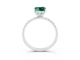 White gold Cushion Cut Diamond Pavé Band with Six-Prong Setting_3