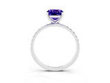 White gold Cushion Cut Diamond Pavé Band with Six-Prong Setting_3