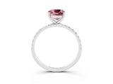 White gold Cushion Cut Diamond Pavé Band with Six-Prong Setting_3