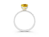 White gold Cushion Cut Diamond Pavé Band with Six-Prong Setting_3