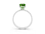 White gold Cushion Cut Diamond Pavé Band with Six-Prong Setting_3