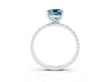 White gold Cushion Cut Diamond Pavé Band with Six-Prong Setting_3