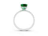 White gold Cushion Cut Diamond Pavé Band with Six-Prong Setting_3
