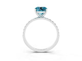 White gold Cushion Cut Diamond Pavé Band with Six-Prong Setting_3