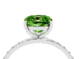 White gold Cushion Cut Diamond Pavé Band with Six-Prong Setting_4