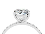 White gold Cushion Cut Diamond Pavé Band with Six-Prong Setting_4