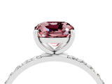 White gold Cushion Cut Diamond Pavé Band with Six-Prong Setting_4