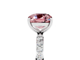 White gold Cushion Cut Diamond Pavé Band with Six-Prong Setting_5