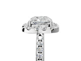White gold Cushion Cut Diamond Pavé Halo Ring with Four-Prong Setting_41
