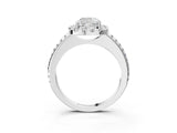 White gold Cushion Cut Diamond Pavé Halo Ring with Four-Prong Setting_47