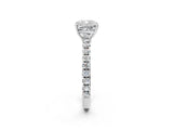 White gold Cushion Cut Diamond Pavé Solitaire Engagement Ring with Four-Prong Setting_79