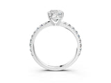 White gold Cushion Cut Diamond Pavé Solitaire Engagement Ring with Four-Prong Setting_80
