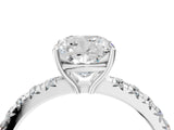 White gold Cushion Cut Diamond Pavé Solitaire Engagement Ring with Four-Prong Setting_81