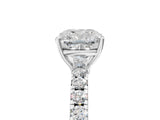 White gold Cushion Cut Diamond Pavé Solitaire Engagement Ring with Four-Prong Setting_82
